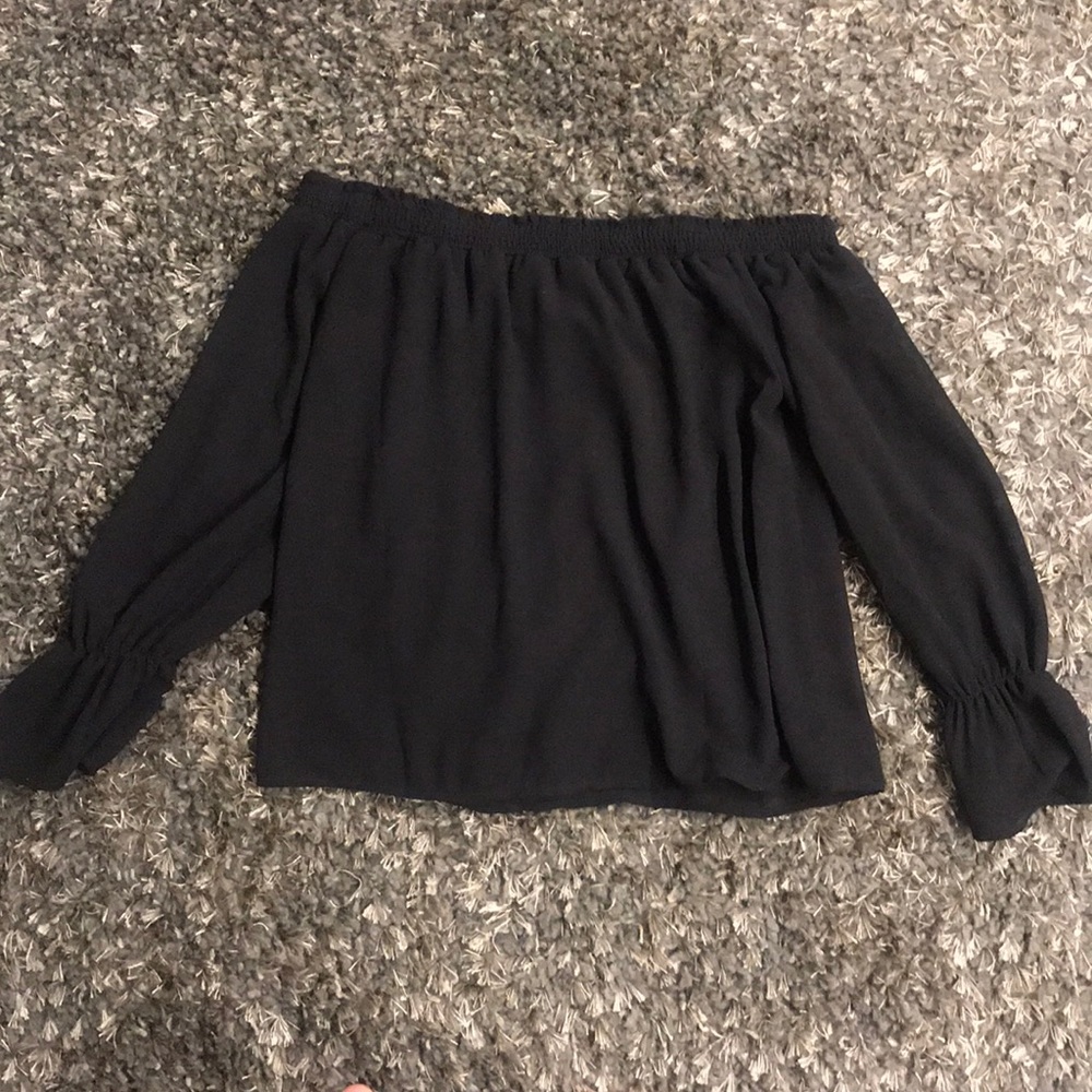 Black off the shoulder top